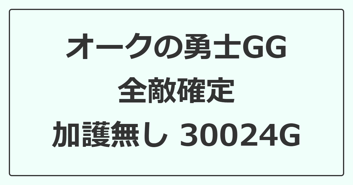 オークの勇士GG 全敵確定 加護無し30024G